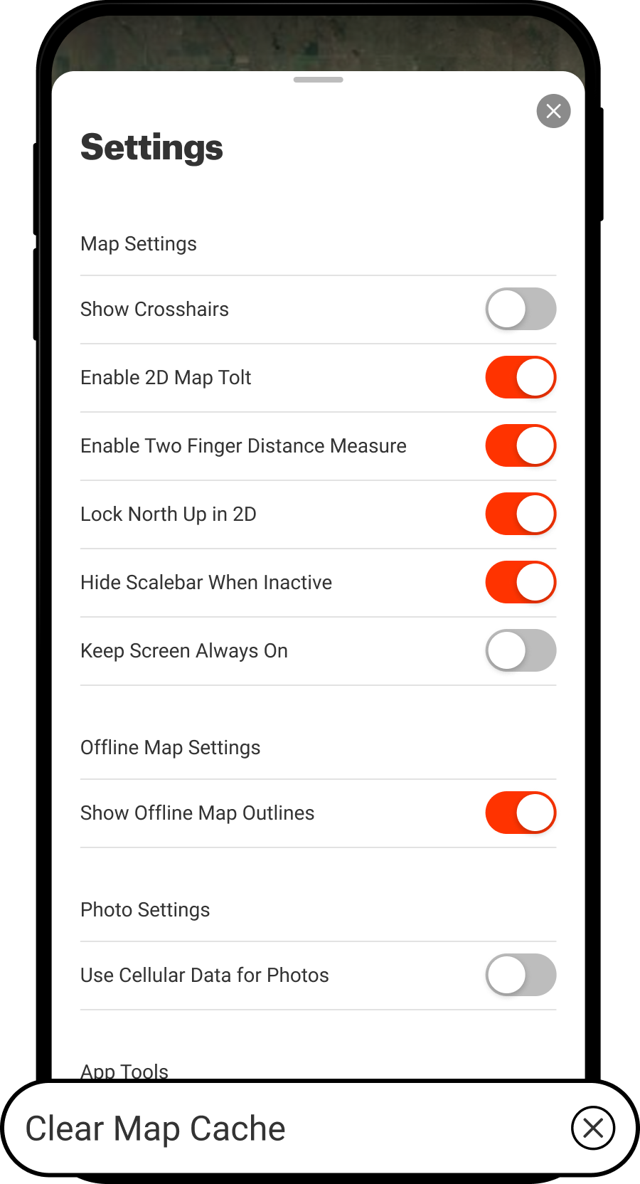 Settings Menu Hunt Clear Map Cache.png