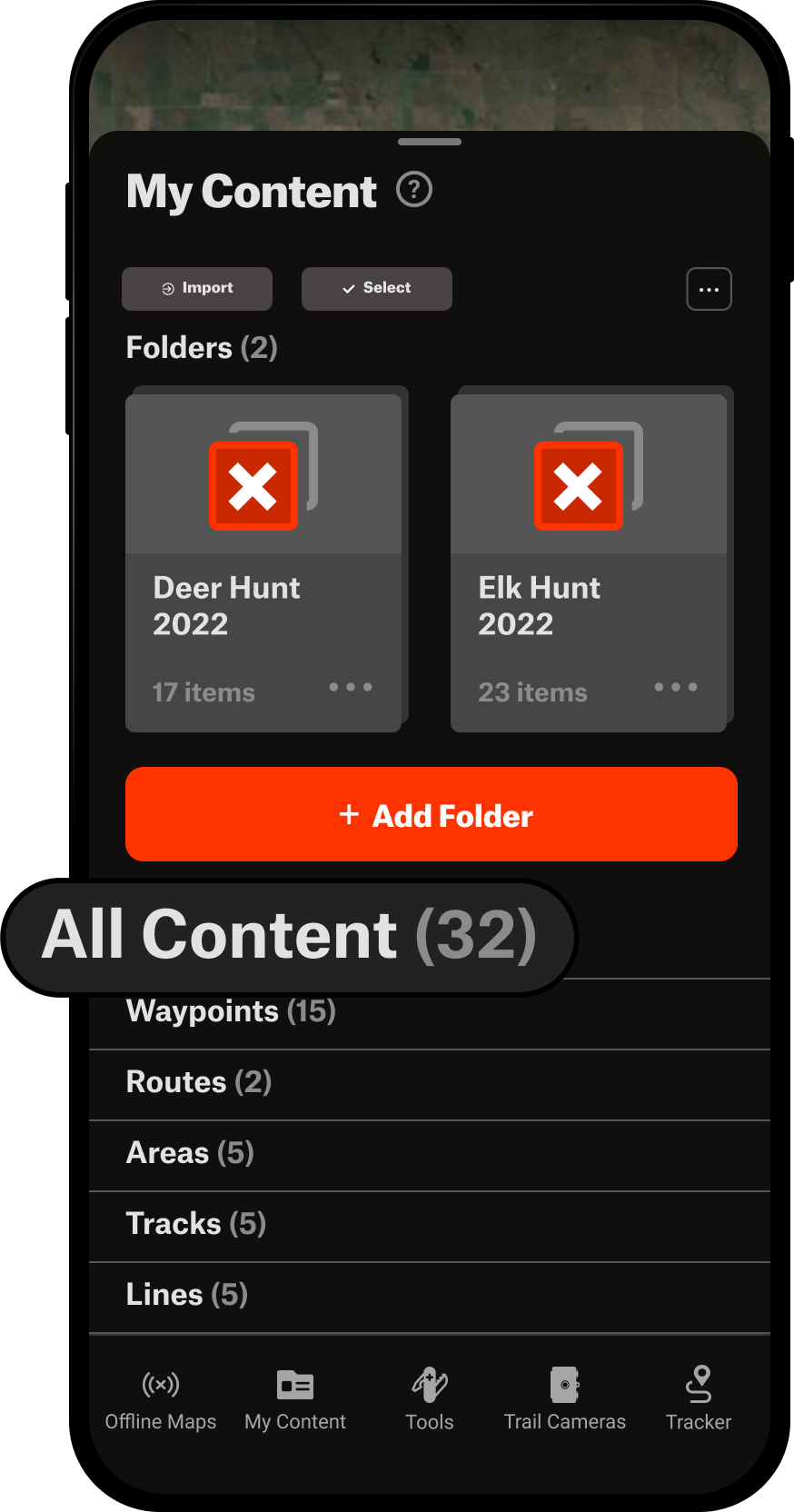All Content My Content Menu Hunt App.png