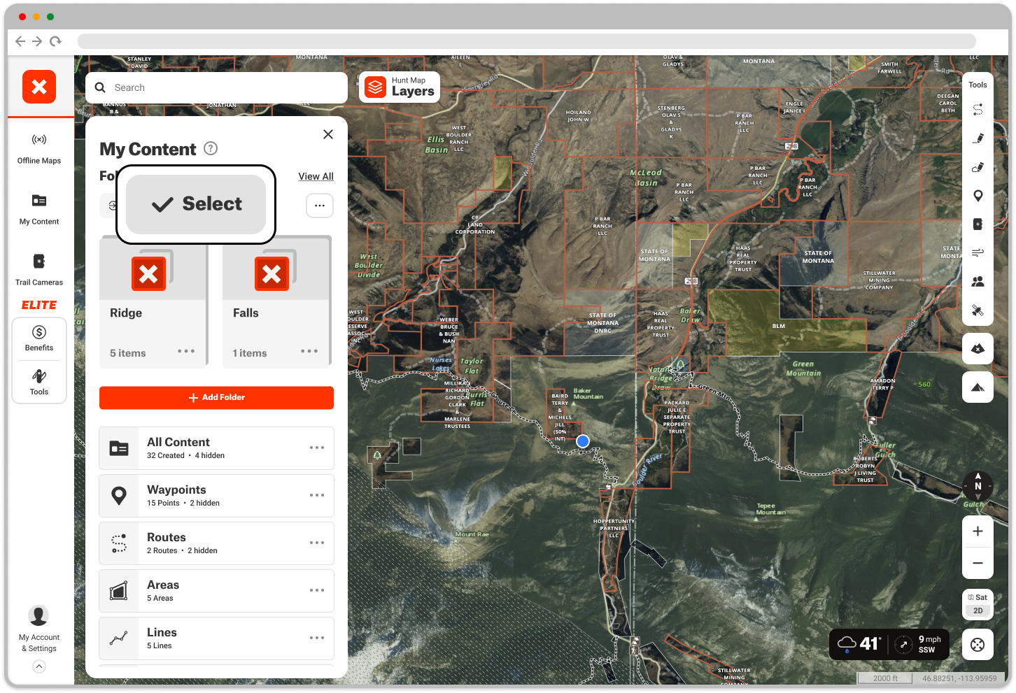 Select Markups My Content Menu Hunt Web.png