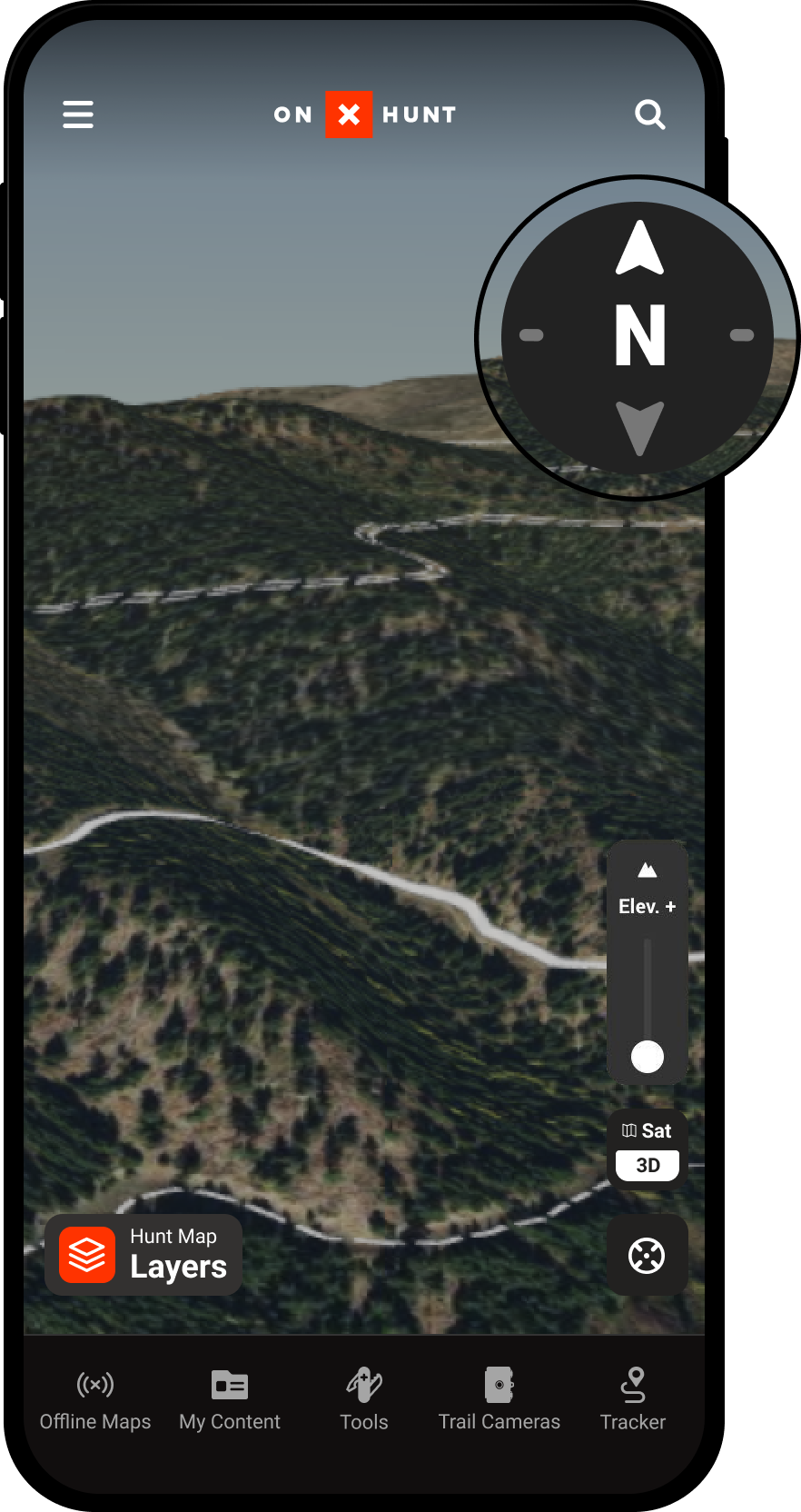 Compass 3D Mode Nav and Controls Hunt App.png
