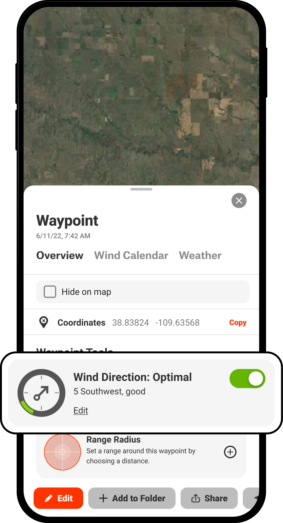 Wind Direction On Waypoint Info Card Hunt App.png