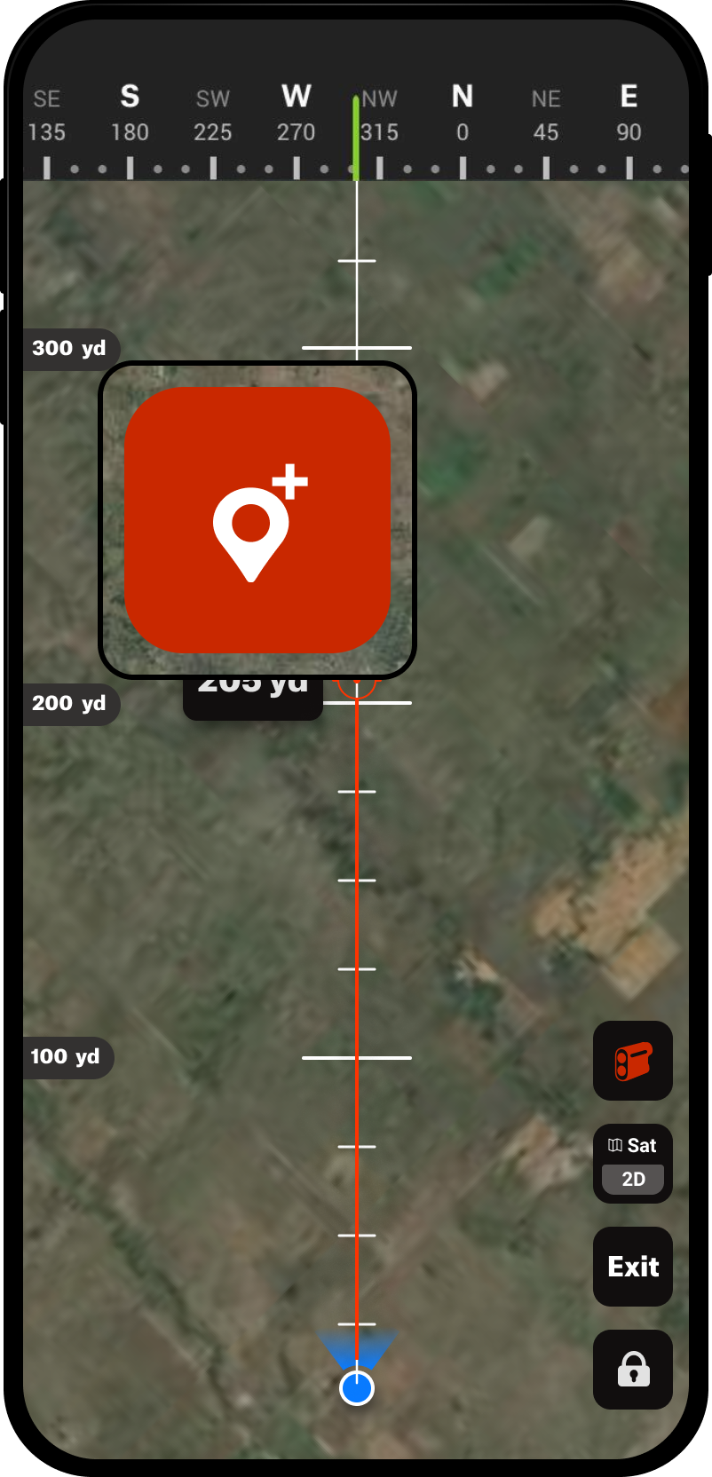 Add Waypoint Rangefinder Mode Hunt App.png