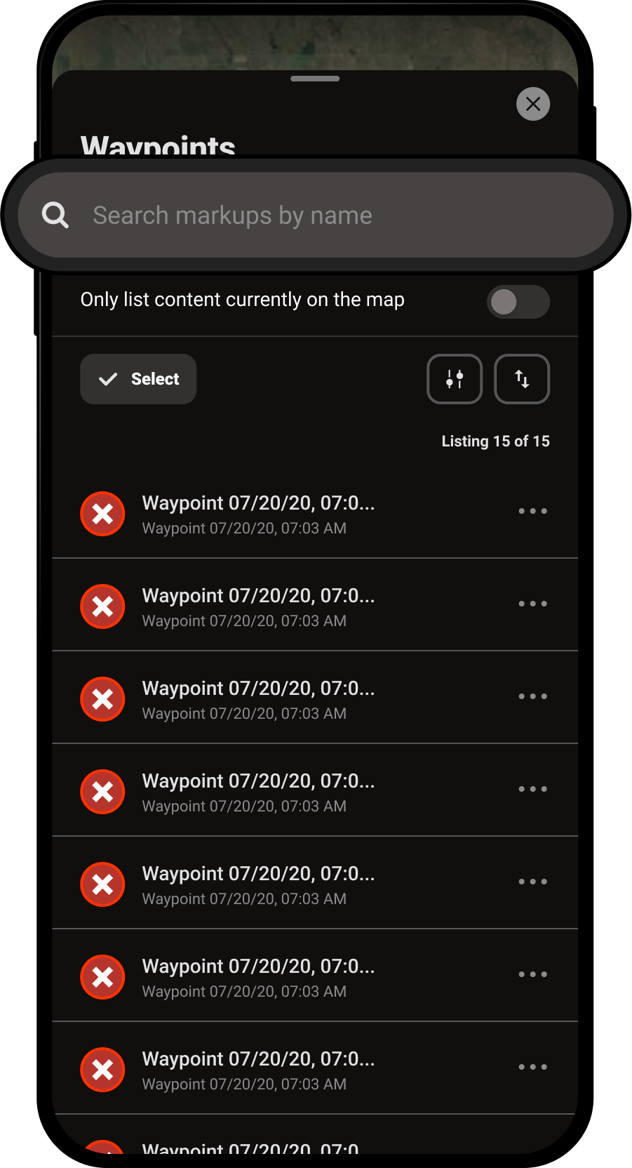 Search Markups Waypoints Menu Hunt App.png
