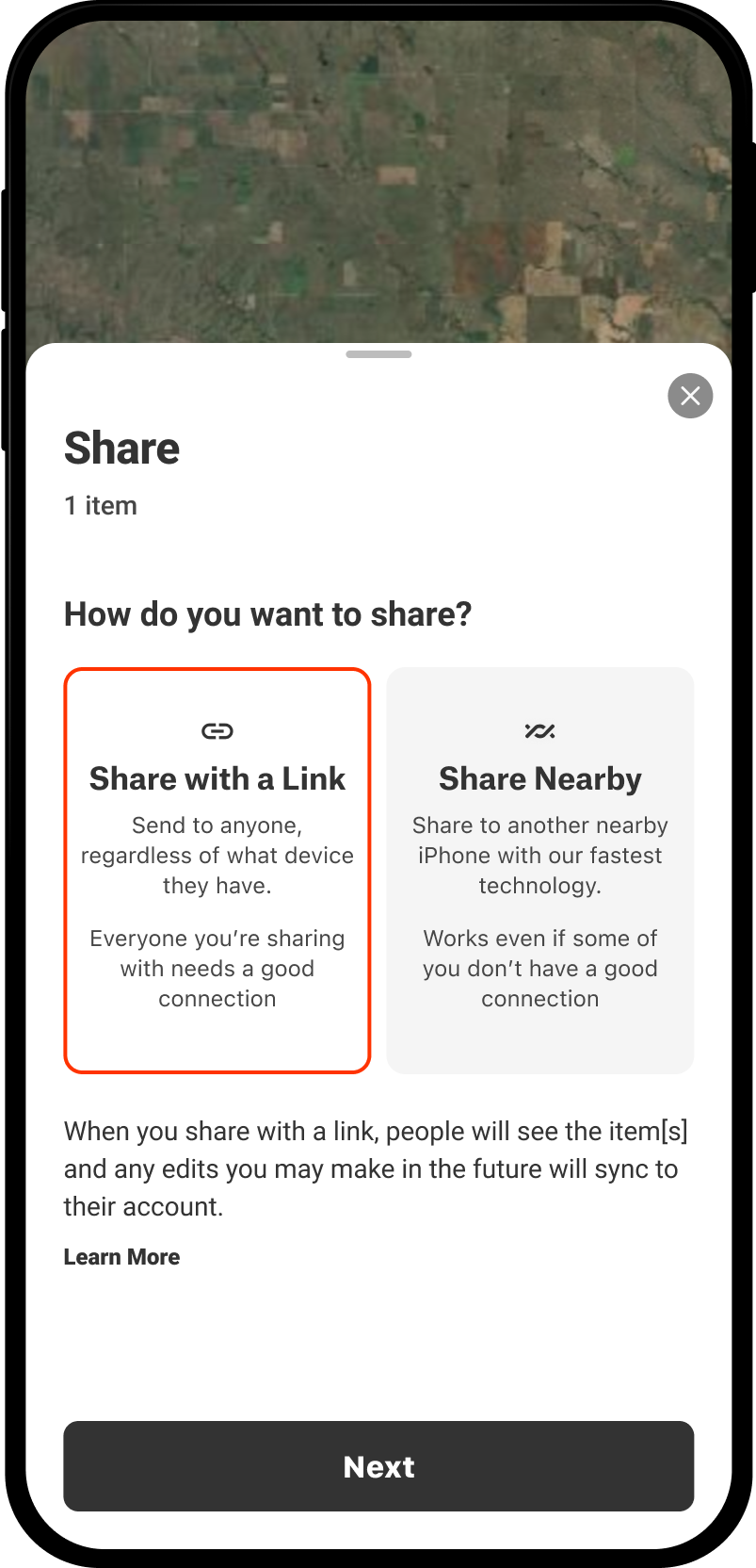 Share with Link or Nearby Card Hunt App.png